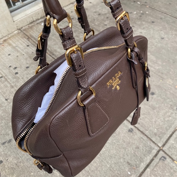 Auth PRADA Leather Satchels+Tag+Key+Cloche+Padlock - Picture 2 of 12